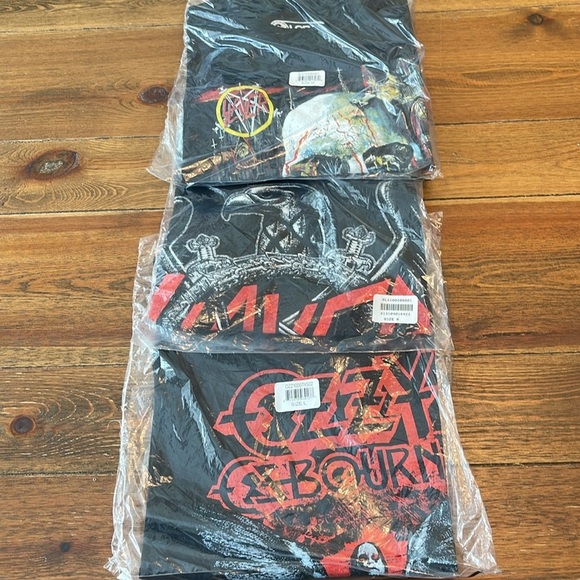 Metal T Shirt Bundle | Slayer M - Ozzy L - Slayer M | Black - Picture 1 of 5